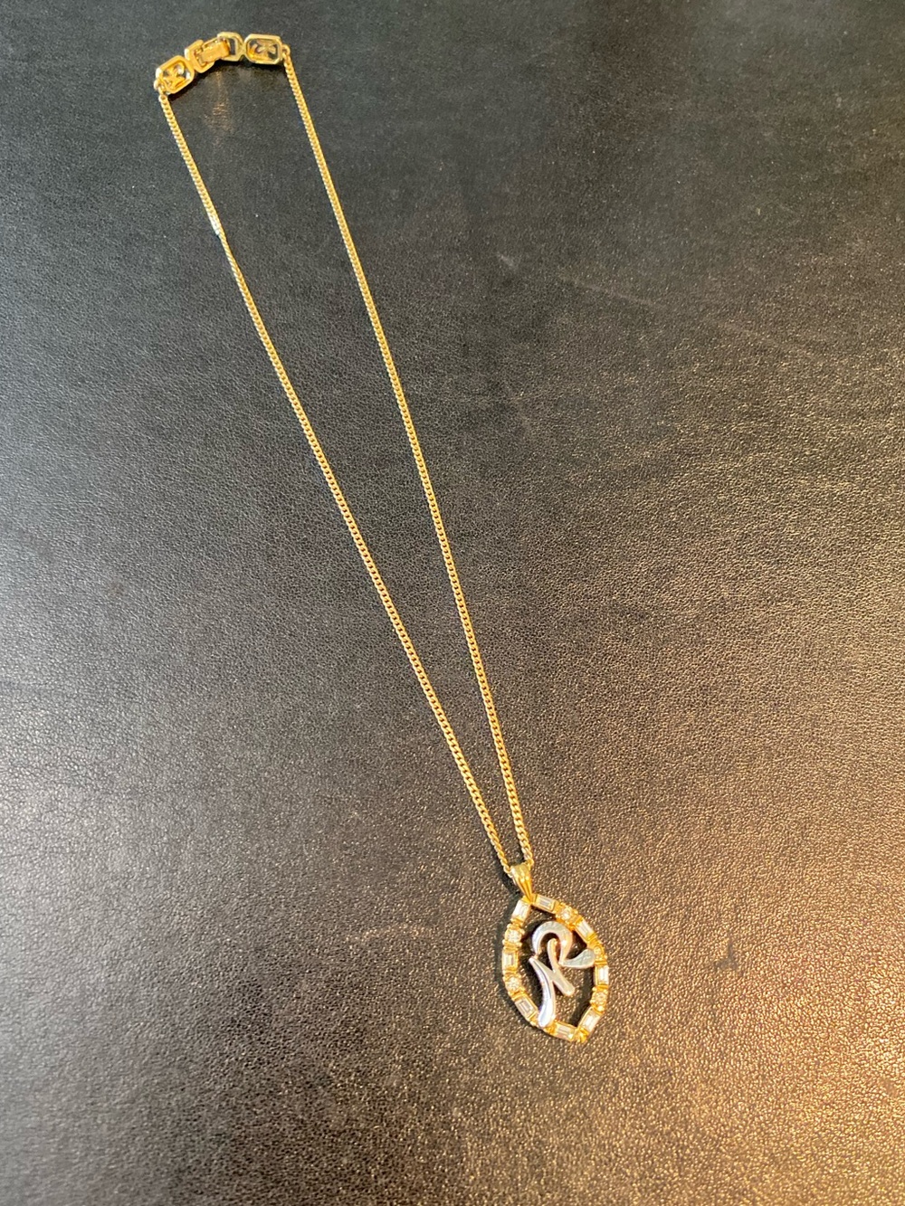 LOW START Nina Ricci Gold & Silver Plated Pendant w/ Crystal Accents, Gold Chain - Picture 3 of 9